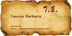 Tancsa Barbara névjegykártya